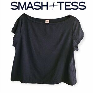Boxy Black Cotton Blend Tee by Smash + Tess
